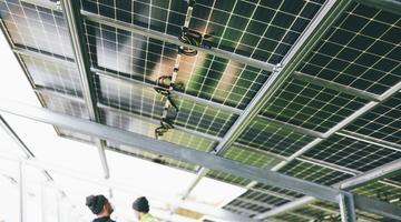 A photo of solar panels
