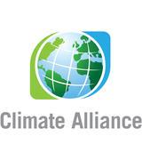 A visual of a globe and then the text Climate Alliance