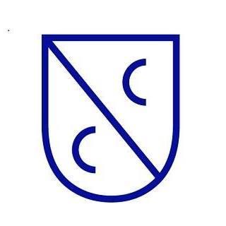 A logo with a crest made up of two Cs