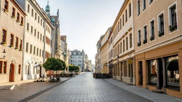 A photo of what appears to be a small city